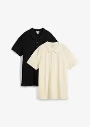 Piké-poloskjorte (2-pack) i ren økologisk bomull, bonprix