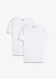 T-skjorte i ren økologisk bomull, Slim Fit (2-pack), bonprix