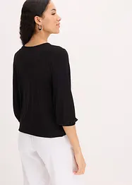 Omslagstopp med 3/4-lange ermer og blonder, bonprix