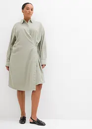 Skjortekjole i viskosemiks med asymmetrisk fald, bonprix