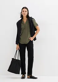 Kortermet bluse i fast viskosemiks, bonprix