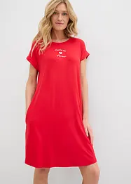 Jerseykjole med broderi i viskose-/ elastanmiks, bonprix