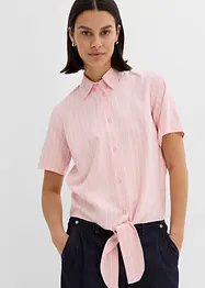 Kortermet bluse med knute-detalj og stripemønster, bonprix
