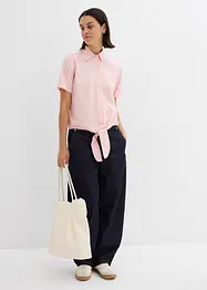 Kortermet bluse med knute-detalj og stripemønster, bonprix