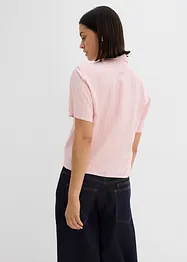 Kortermet bluse med knute-detalj og stripemønster, bonprix