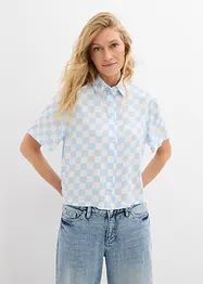 Kortermet bluse med rutemønster, bonprix