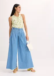 Blusetopp i sateng look, bonprix