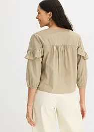Bluse i lett materiale med volanger, bonprix