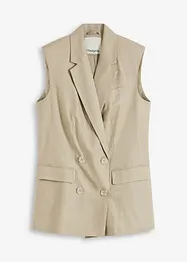 Ermeløs blazer med lin, bonprix