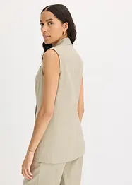 Ermeløs blazer med lin, bonprix