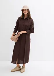 Oversized skjortekjole i viskosemiks, bonprix