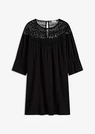 Trikotkjole med heklede blonder, bonprix