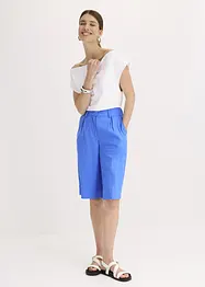 Bermudashorts i luftig linmiks med vide ben, bonprix