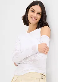 Off shoulder-topp med etset mønster, bonprix