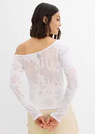 Off shoulder-topp med etset mønster, bonprix