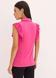 Trikotbluse med volanger, bonprix