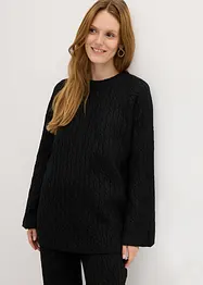 Oversized genser med flettemønster, bonprix