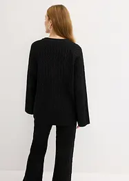 Oversized genser med flettemønster, bonprix
