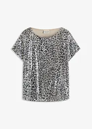 Paljettopp med leopardmønster, bonprix
