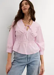 Bluse med rynking og elastiske sømmer, bonprix