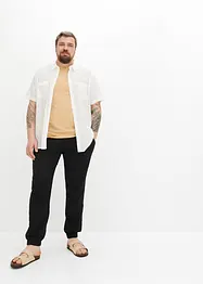 Regular Fit-pull on-bukse i musselin, Tapered, bonprix