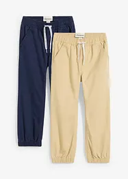 Pull on-bukse i ren bomull (2-pack), bonprix
