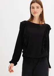 Trikotbluse med volanger, bonprix