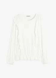 Trikotbluse med volanger, bonprix