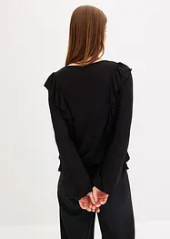 Trikotbluse med volanger, bonprix
