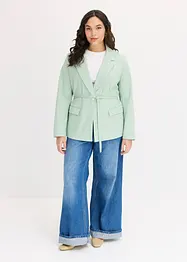 Twill-blazer med stretch og knytebelte, bonprix