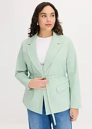 Twill-blazer med stretch og knytebelte, bonprix