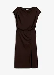 Asymmetrisk trikotkjole med rynkinger, bonprix