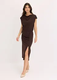 Asymmetrisk trikotkjole med rynkinger, bonprix