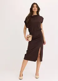 Asymmetrisk trikotkjole med rynkinger, bonprix