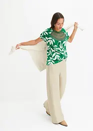 Vid bukse i lin-look med elastisk linning, bonprix