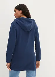 Lang sweatjakke med glidelåslommer, bonprix