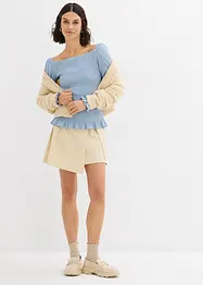 Langermet topp i vaflet materiale, bonprix