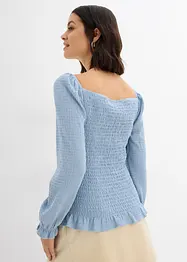 Langermet topp i vaflet materiale, bonprix