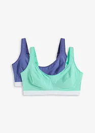 BH uten bøyle, med økologisk bomull (2-pack), bonprix