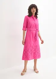 Skjortekjole med hullbroderi, bonprix