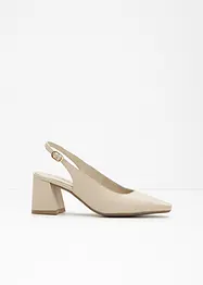 Slingback-pumps i skinn, bonprix