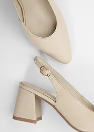 Slingback-pumps i skinn, bonprix