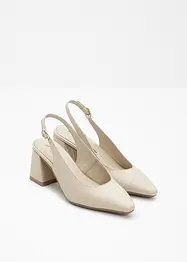 Slingback-pumps i skinn, bonprix