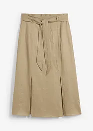 Skjørt og knytebelte i lin (2-delt sett), bonprix