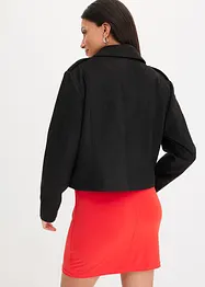 Jakke i imitert semsket skinn, cropped, bonprix