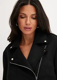 Jakke i imitert semsket skinn, cropped, bonprix
