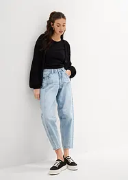 Barrel-jeans Mid Waist Low Stretch, cropped, bonprix