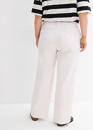 Wide Leg-jeans, Mid Waist, med belte, bonprix