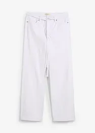 Wide Leg-jeans, Mid Waist, med belte, bonprix