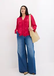 Bluse med volanger, bonprix